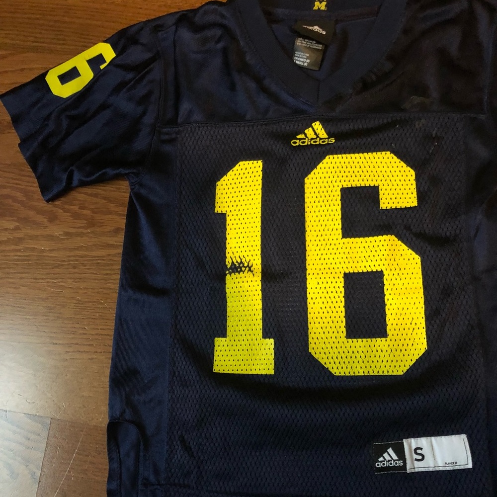 Authentic kids adidas Michigan Jersey #16 small